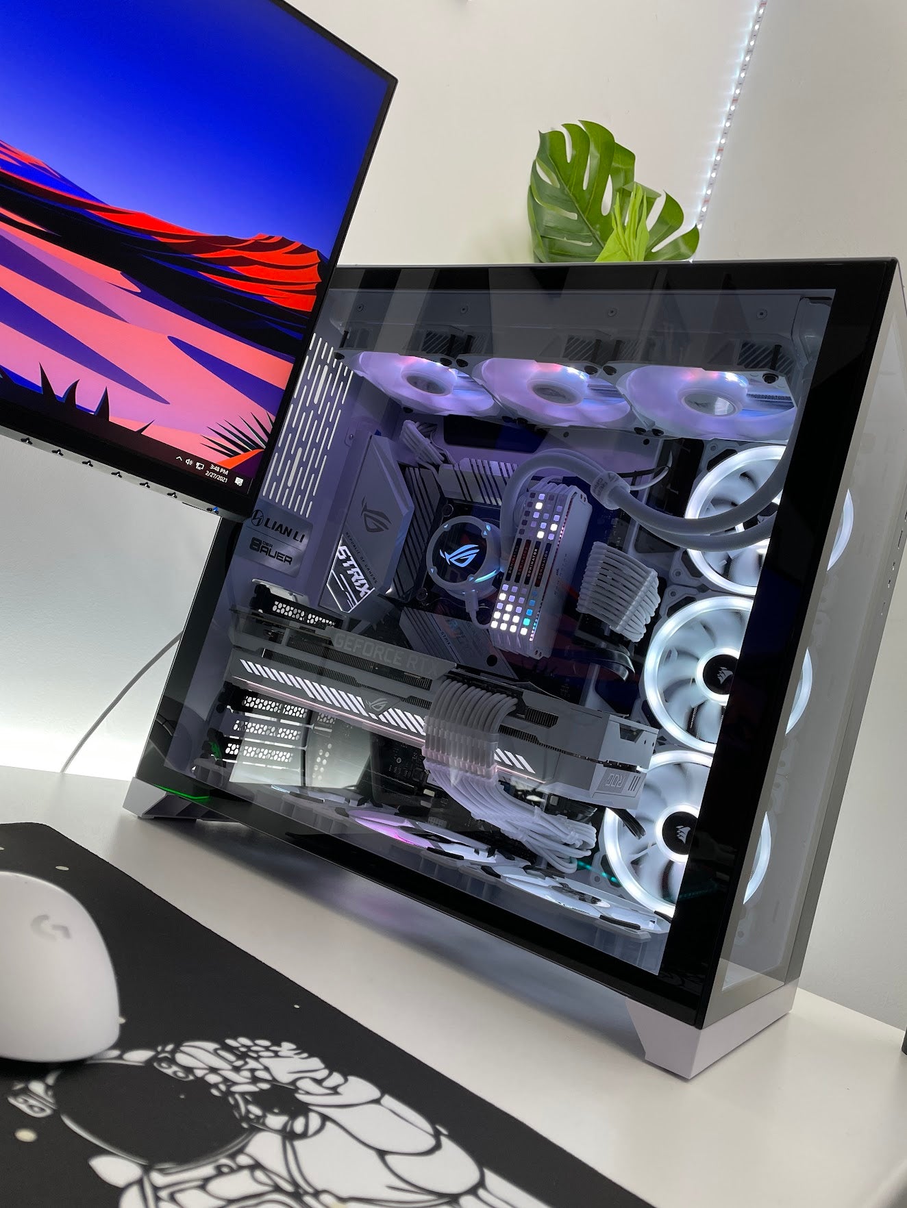 All White VERY RARE RTX STRIX 3080 Custom Gaming PC - Intel i9 10900k CPU